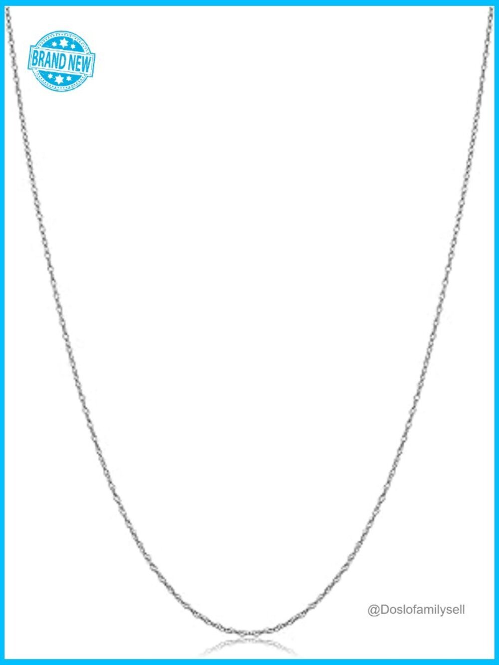14k White Gold Rope Chain Necklace Thin Lightweight Elegant Classic